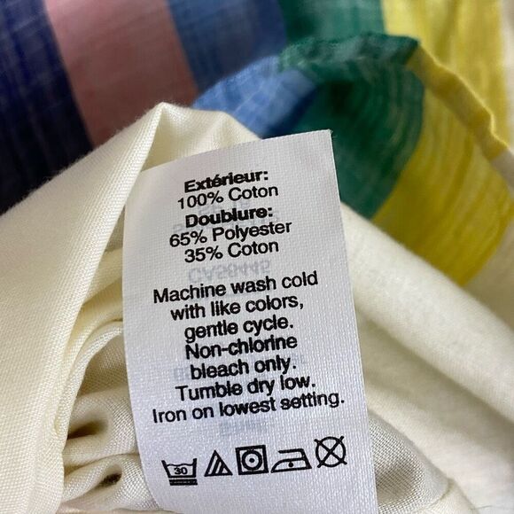 J. Crew Rainbow Stripe Off the Shoulder Flutter Sleeve Mini Shift Dress Size 6 - Picture 6 of 7